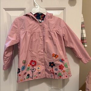 Charming Pink Floral Kids Raincoat